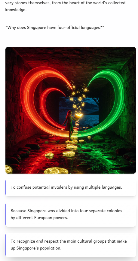 Character making a choice between two magical portals